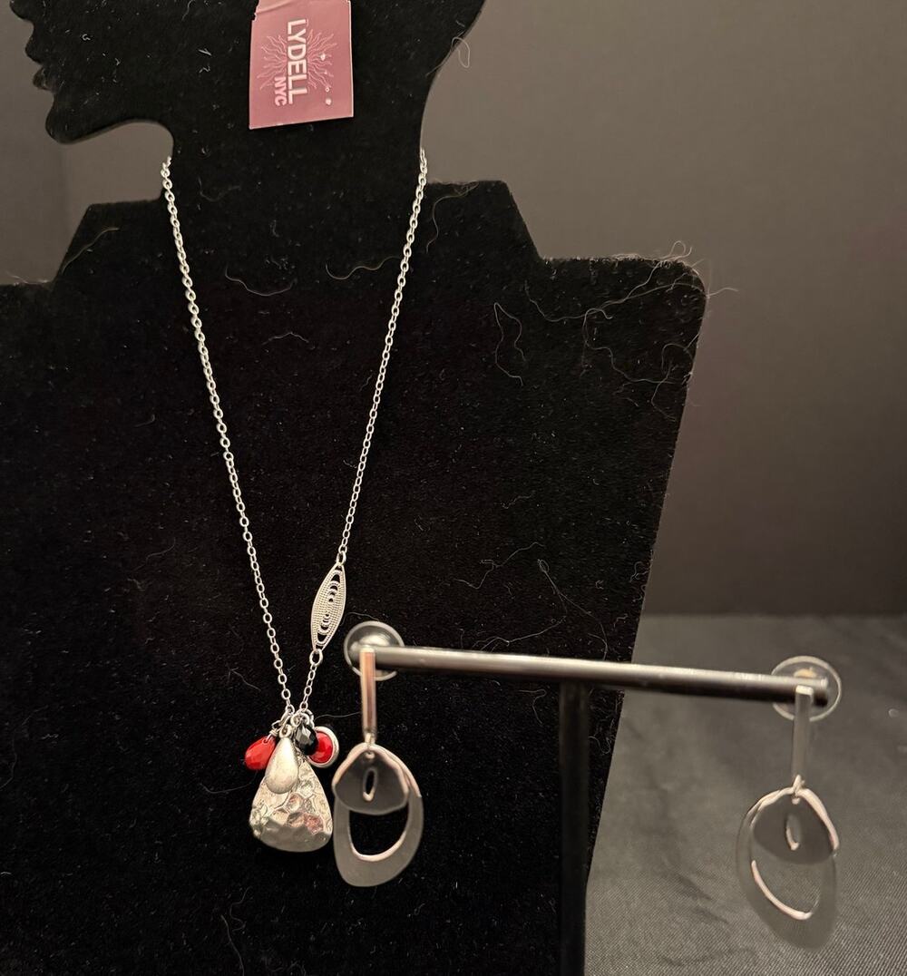 NWT Lydell NYC Necklace and Earrings Set which includes a charm pendant necklace